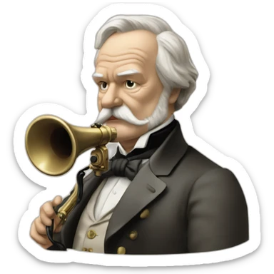 Victor Hugo Hurlant dans un mégaphone sticker