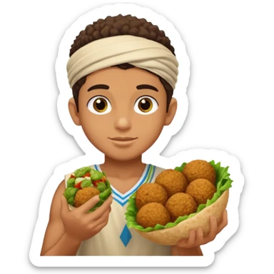 make me an egyptian boy with falafel sticker