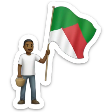 white men holding sudan flag sticker