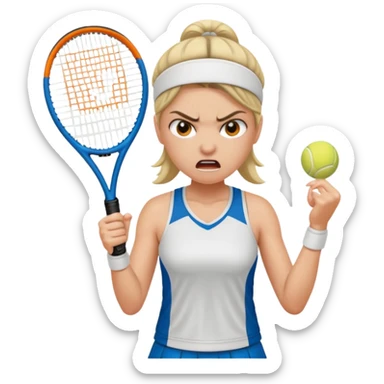 female tennis player angry sticker