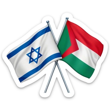 A mixture of Israeli and palestine flag sticker