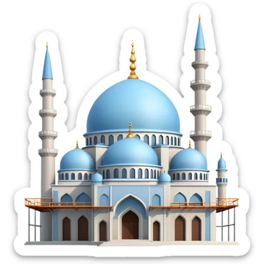 Light blue Ramadan mosque in İstanbul under construction  sticker