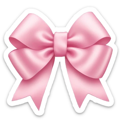 light pink ribbon bow sticker