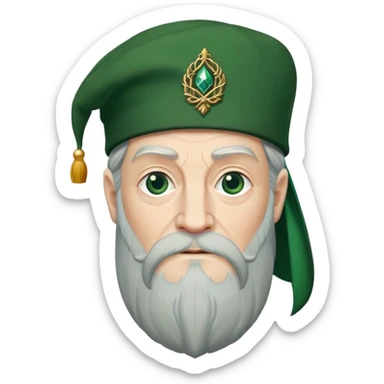 albus dumbledore from harry potter with green scottish Tam o'shanter cap and decorative motifs sticker