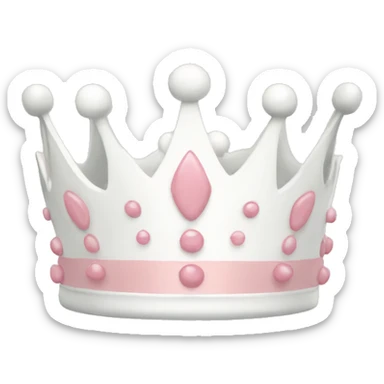 White and pastel pink crown sticker