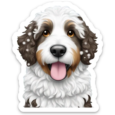 Bernedoodle in snow sticker
