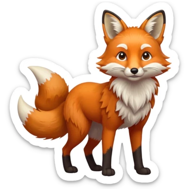 Red fox full body  sticker