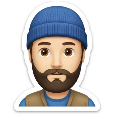 bearded man in beanie sticker