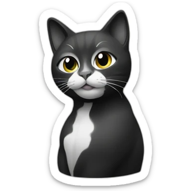 Cat black and white rap sticker