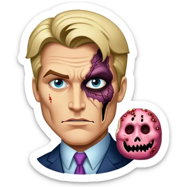 Two-face harvey dent sticker