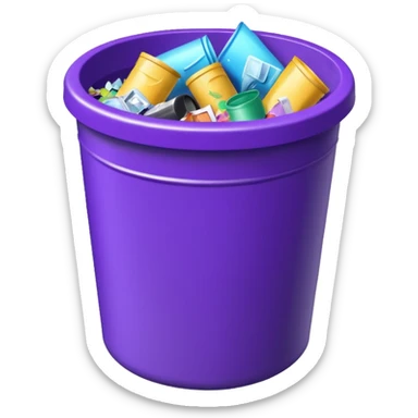 Glitter Purple and Cian rubbish bin sticker