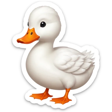 white duck emoji, simple and cheerful sticker