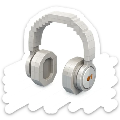 white Sony headphones with a metallic finish sticker