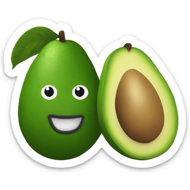 aguacate con león  sticker