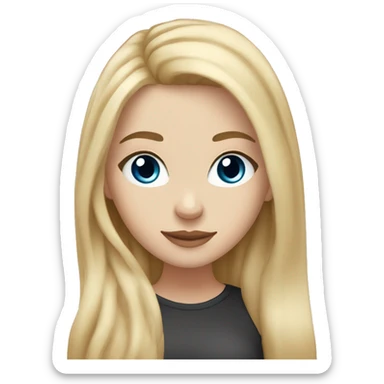 White girl, long blonde hair with blue eyes and  light brown skin girl, black hair  sticker
