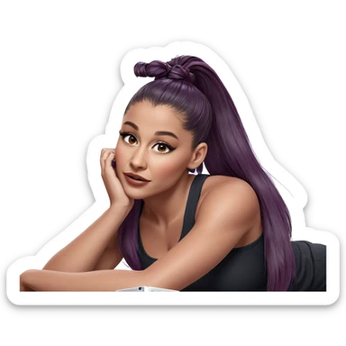 realistic girl with ponytail sticker