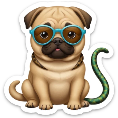 a pug with pit viper sunglasses sticker