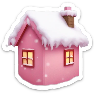 Christmas snow pink red  sticker