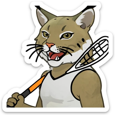 bobcat holding a lacrosse stick  sticker