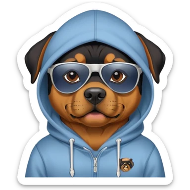 Rottweiler wearing sunglasses and a hoodie  sticker