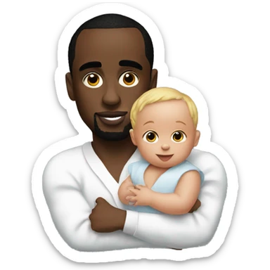 P Diddy with a baby sticker