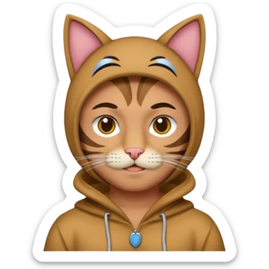 A man wearing cat clothes  sticker