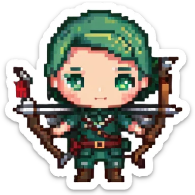 chibi archer character with bow sticker