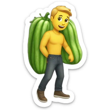 Having a cucumbber near my pants sticker