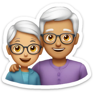 grandparents and grandchild sticker