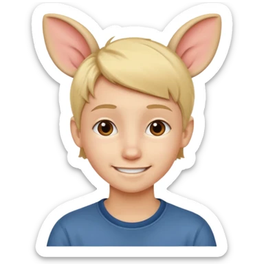 short blond haired teenager with big ears sticker