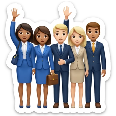 Please create an image of young people departing overseas for employment. sticker