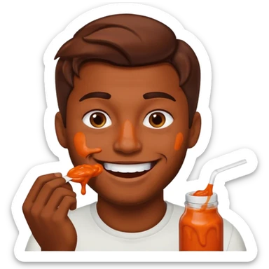 Gay guy brown hair buffalo sauce sticker