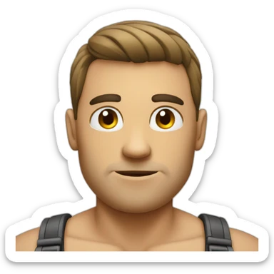 strong guy with linux write on  hischest sticker