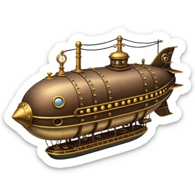 steampunk airship sticker