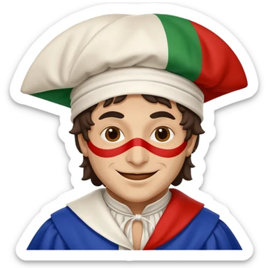 pulcinella con bandiera italiana sticker