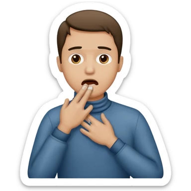 Emoji using this 🙎‍♂️ but I want him holding his throat with 2 hands. HANDS ON THE THROAT sticker