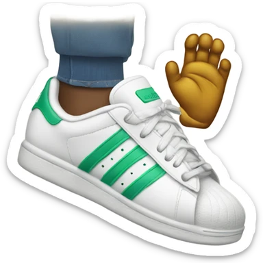emoji holding a addidas slipper sticker