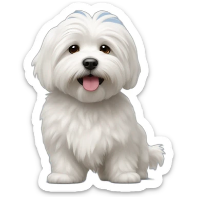 coton de tulear playing ball sticker