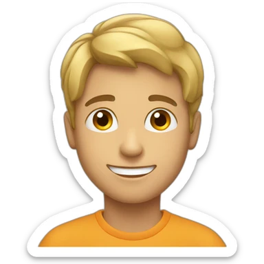 young man learning sticker