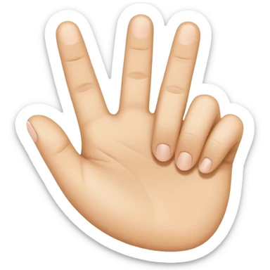 “Emoji-style hand making the letter ‘C’, with the index finger slightly curved. Clean, simple design, smooth shapes, neutral skin tone. White or transparent background, high resolution.” sticker