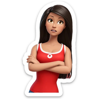 girl with crossed arms sticker