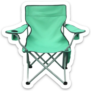 Realistic mint green camping folding chair isolated.  sticker