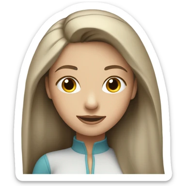 pale brunette woman wearing leggings and a long sleeve  sticker