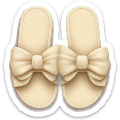 beige beach slipper with bows sticker