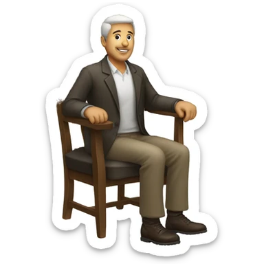 A man with a chair  sticker