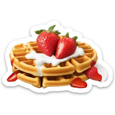 waffle with strawberry’s and whip cream sticker