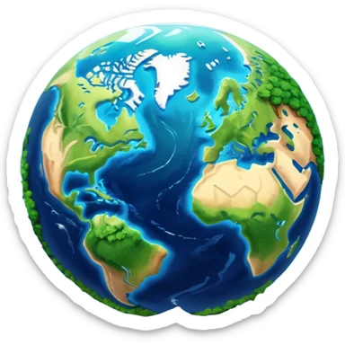 planet earth north america sticker