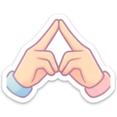 pastel toon style two hands forming a pyramid with their fingers sticker