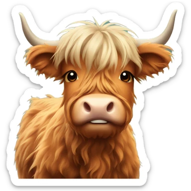 A cute highland cow sticker