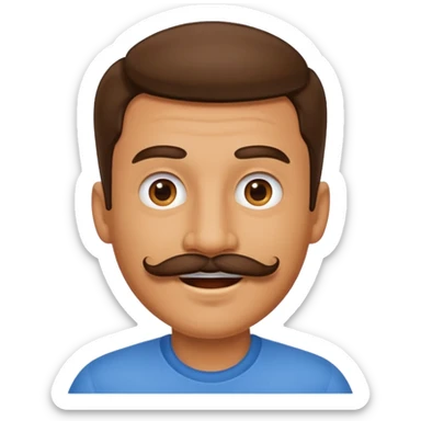 Happy face of a Duke with a mustache sticker